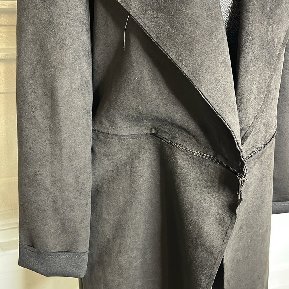 Venti 6 Black Faux Suede Coat Jacket Size Medium - Picture 5 of 7